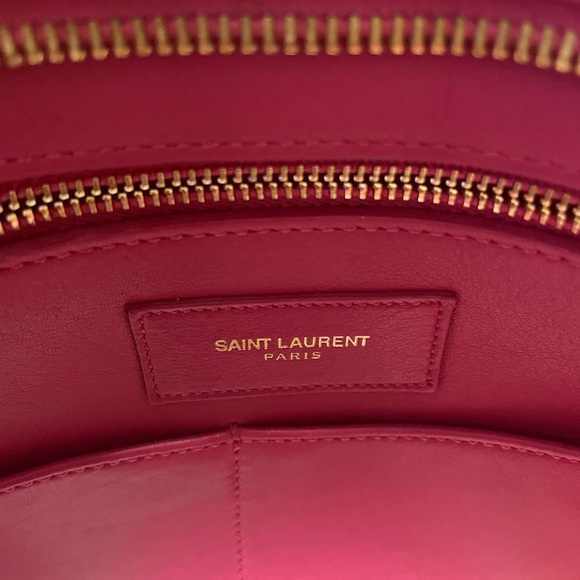 Saint Lauren Calfskin Medium Classic Y Cabas Fuchsia - Picture 3 of 7